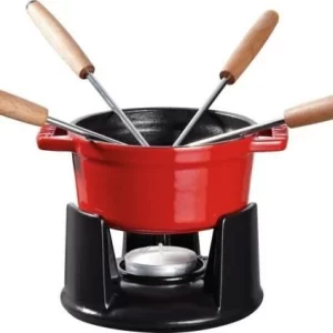 Großhandel 👏 Staub Schoko Fondueset Aus Gusseisen In Kirschrot 🥰 6