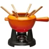 Auslauf 👏 Le Creuset Käsefondue Set Aus Gusseisen In Ofenrot 🎁 8