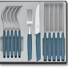 Am billigsten 🔥 Victorinox Swiss Modern Besteck-Set Mit Steakmessern, 12-teilig, Kornblumen-blau 💯 16