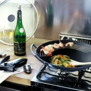 Brandneu 🧨 Le Creuset Wok Aus Gusseisen Mit Glasdeckel In Kirschrot, 36 Cm 🔥 7